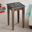 Birds in the Heavens Hand Painted Glass Top Wood Accent Table Online now