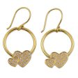 Adorable Hearts Gold Plated 925 Silver & Cubic Zirconia Butterfly Earrings For Sale