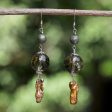 Beautiful Exotic Pearl and smoky quartz dangle earrings Supply