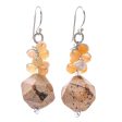 Beautiful Glam in Brown Multi-Gemstone Beaded Cluster Earrings in Brown Supply