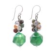 Beautiful Glam in Green Multi-Gemstone Beaded Cluster Earrings in Green Hot on Sale