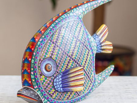 Zapotec Fish 12-inch Hand Carved and Painted Alebrije Fish Sculpture Online