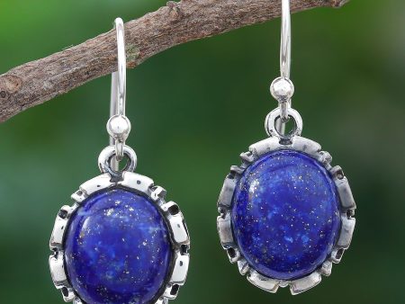 Alluring in Blue Lapis Lazuli Sterling Silver Dangle Earrings For Discount