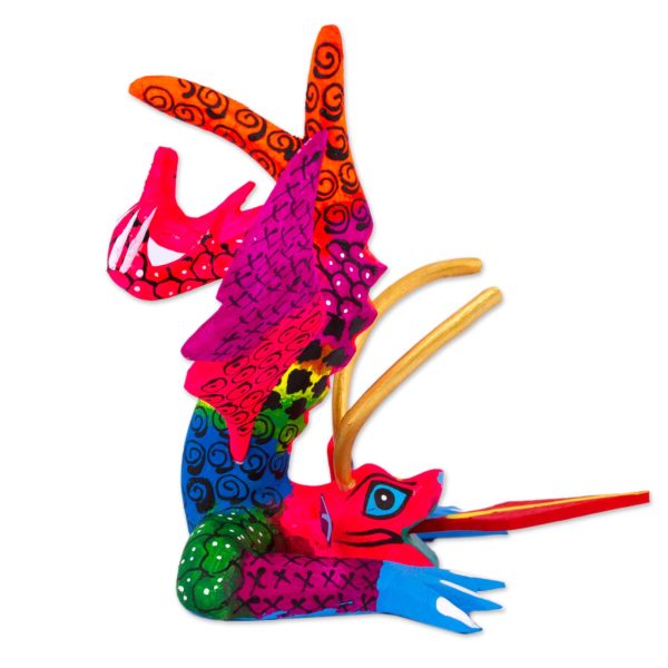 Acrobatic Dragon Colorful Hand Carved and Painted Dragon Alebrije Figurine Online Hot Sale