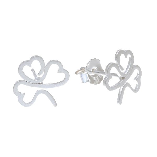 Beautiful Clover Sterling Silver Clover Stud Earrings from Thailand For Cheap