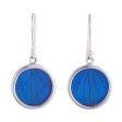 Blue Eden Sterling Silver and Natural Leaf Earrings in Blue from Peru Online Sale