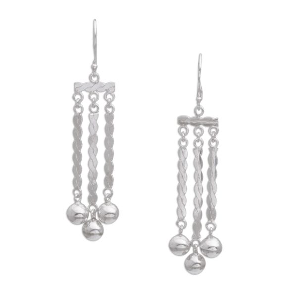 Ballroom Candles Sterling Silver Bauble Dangle Earrings from Bali Fashion