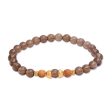 Batuan Tune Smoky Quartz Beaded Stretch Bracelet with Wood Accents Online Sale