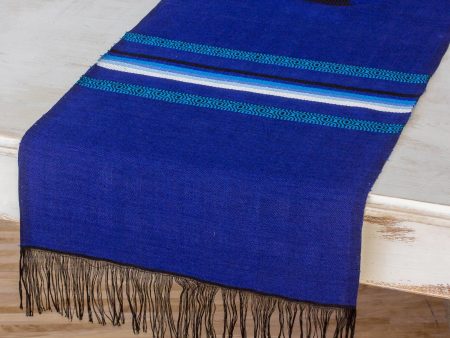 Blue Totonicapan Sun Cotton table runner on Sale