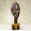 Biakoye Mask Ghanaian Sese Wood Mask Sculpture with Aluminum Plating Online Sale