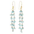 Arctic Dream Gold-Plated Apatite Waterfall Earrings from Thailand For Sale