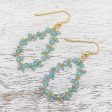 Arctic Dream Gold-Plated Apatite Waterfall Earrings from Thailand For Sale