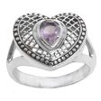 Bali Heart in Purple Sterling Silver Amethyst Heart Cocktail Ring from Indonesia Online Hot Sale