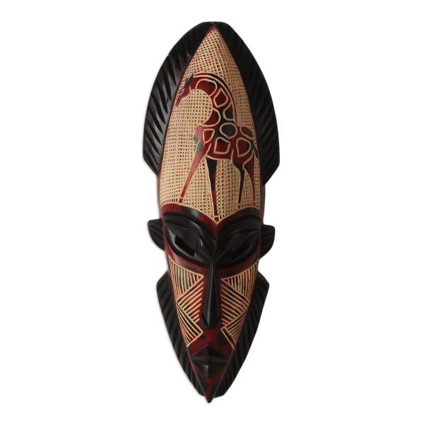 African Giraffe Spirit II Hand Carved Wood Mask Online Sale