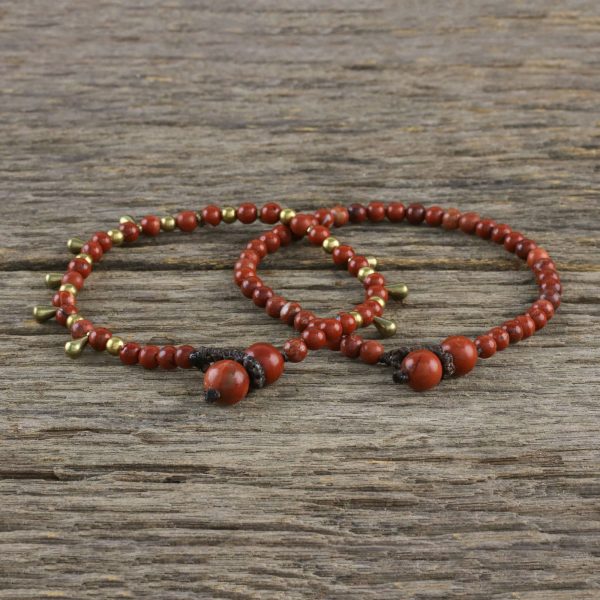 Beautiful Forever Jasper Beaded Bracelets from Thailand (Pair) Supply