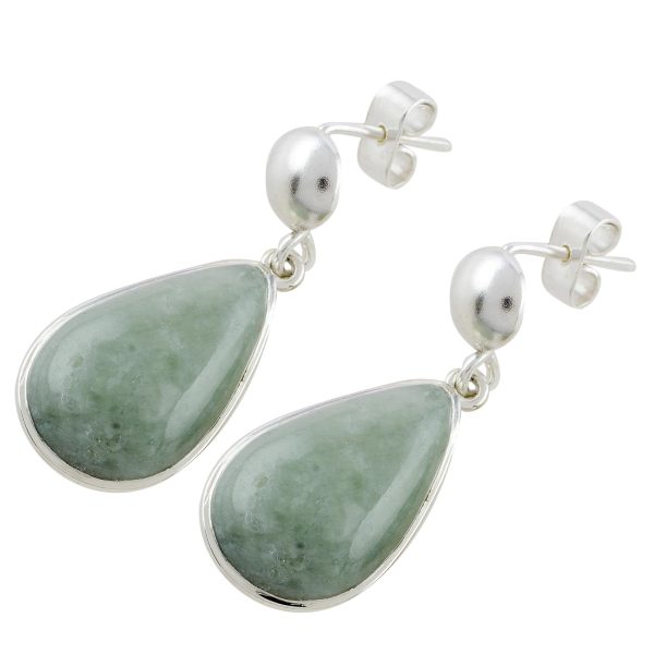 Apple Green Magnificent Drops Light Green Jade Dangle Earrings from Guatemala For Cheap