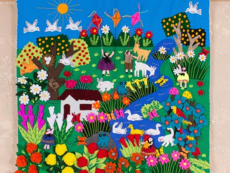 A Spring Day Applique Wall Hanging Andean Folk Art Sale