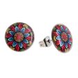 Multicolored Splendor Multicolored Resin and Paper Stud Earrings from Costa Rica Supply