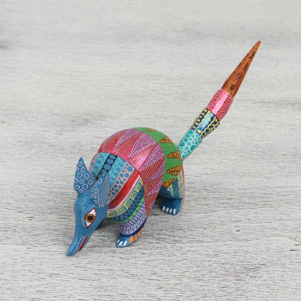 Armadillo Delight Handcrafted Copal Wood Alebrije Armadillo Figurine For Discount