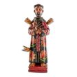 Beloved Saint Hand Painted Pinewood Saint Francis Sculpture Online now