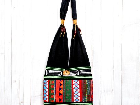 Ardent Thai Thai Multicolored Cotton Shoulder Bag with Geometric Motif Fashion