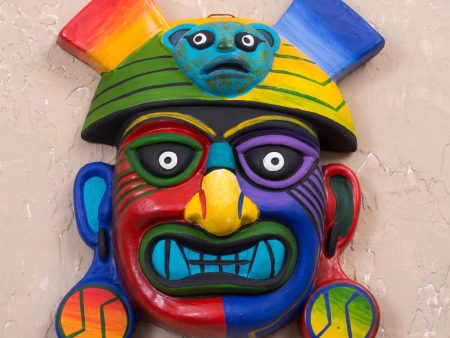 Ai Apaec Handcrafted Ceramic Wall Mask of Ai Apaec from Peru Sale