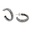 Bali Weave Sterling Silver Half-Hoop Earrings from Bali Discount