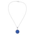 Blue Eden Sterling Silver and Natural Leaf Necklace in Blue from Peru For Discount