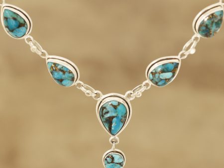 Aura of Beauty Composite Turquoise Y-Necklace from India Sale