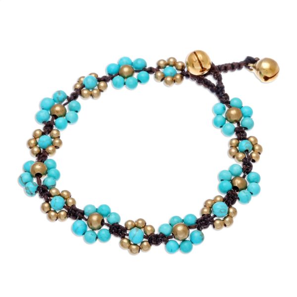 Blooming with Love Calcite Beaded Macrame Bracelet from Thailand Fashion