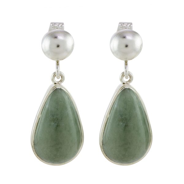 Apple Green Magnificent Drops Light Green Jade Dangle Earrings from Guatemala For Cheap