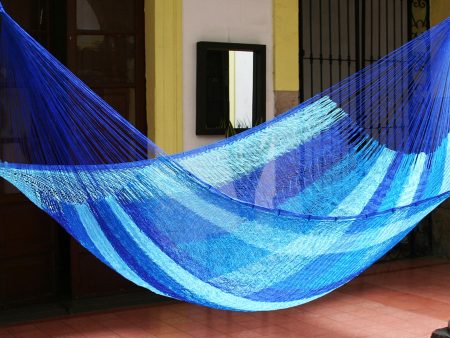 Blue Caribbean Artisan Crafted Rope Hammock (Single) on Sale