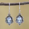 Blue Intricacy Sterling Silver and Blue Topaz Dangle Earrings from India Sale