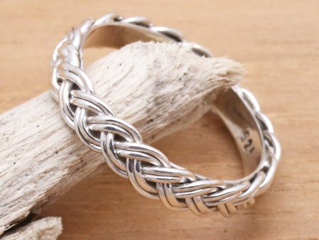 Amlapura Braid Braided Sterling Silver Band RIng for Women For Cheap