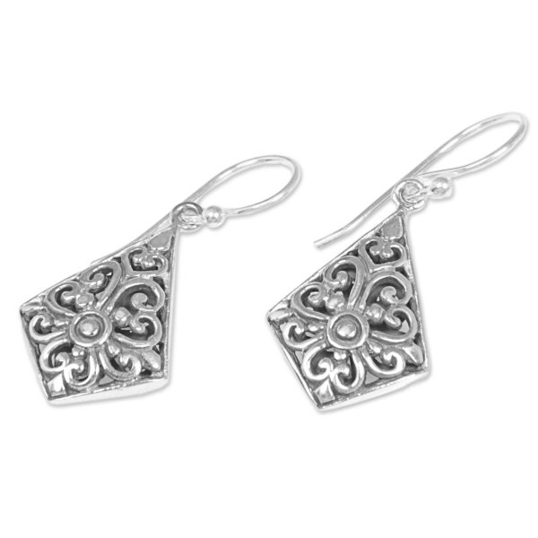 Bali Kites Sterling Silver Kite Shaped Dangle Earrings from Indonesia on Sale