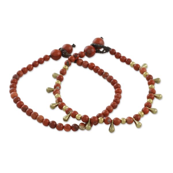 Beautiful Forever Jasper Beaded Bracelets from Thailand (Pair) Supply