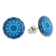 Blue Rivers Resin and Paper Stud Earrings in Blue from Costa Rica For Discount