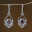 Bali Dynasty Sterling Silver and Garnet Dangle Earrings Online