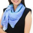 Blue Plaid Thai Blue and Green Square 100% Silk Hand Dyed Scarf Online Hot Sale