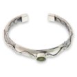 Baby Viper Snake Motif Cuff Bracelet with Peridot Sale