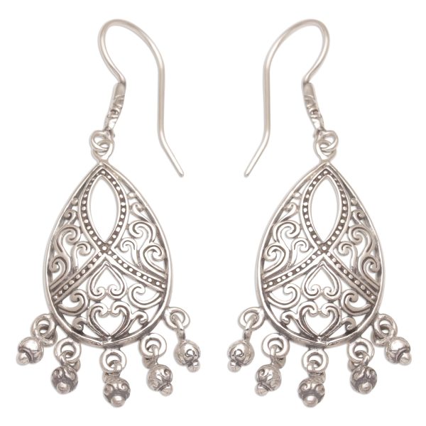 Ballroom Crest Artisan Handmade 925 Sterling Silver Chandelier Earrings For Cheap