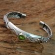 Baby Viper Snake Motif Cuff Bracelet with Peridot Sale