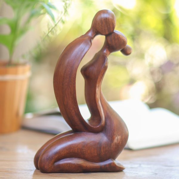 A Kiss on the Cheek Wood statuette Discount