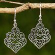 Arabesque Thai Handmade Ornate Sterling Silver Dangle Earrings Online Hot Sale