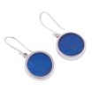 Blue Eden Sterling Silver and Natural Leaf Earrings in Blue from Peru Online Sale