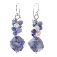 Beautiful Glam Lapis Lazuli and Cultured Pearl Beaded Cluster Earrings Online