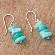 Aqua Harmony Amazonite Beaded Dangle Earrings Crafted in Peru Fashion