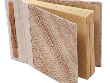 Banana Cream Artisan Crafted Natural Fiber Notebook with 40 Blank Pages Discount