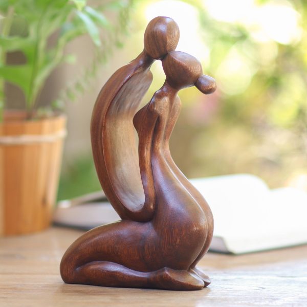 A Kiss on the Cheek Wood statuette Discount