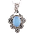 Blue Antique Radiance Handcrafted Antique Style Silver and Chalcedony Necklace For Cheap